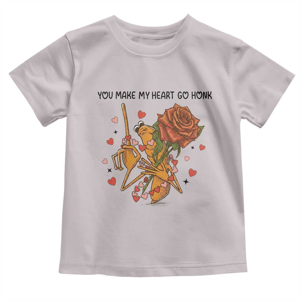 Marcus The Worm Valentine Meme Toddler T Shirt You Make My Heart Go Honk - Wonder Print Shop