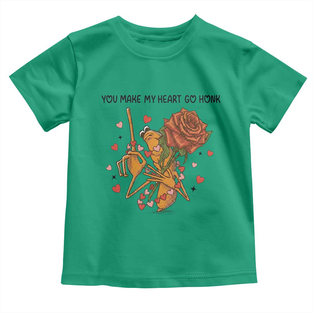 Marcus The Worm Valentine Meme Toddler T Shirt You Make My Heart Go Honk - Wonder Print Shop
