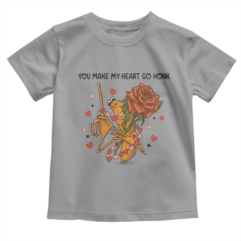 Marcus The Worm Valentine Meme Toddler T Shirt You Make My Heart Go Honk - Wonder Print Shop