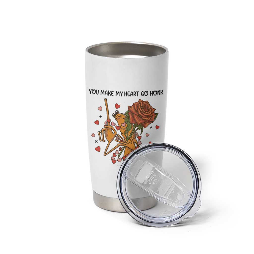 Marcus The Worm Valentine Meme Tumbler Cup You Make My Heart Go Honk - Wonder Print Shop