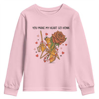 Marcus The Worm Valentine Meme Youth Sweatshirt You Make My Heart Go Honk - Wonder Print Shop