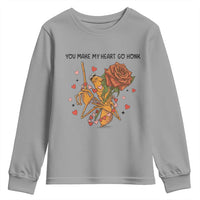 Marcus The Worm Valentine Meme Youth Sweatshirt You Make My Heart Go Honk - Wonder Print Shop