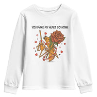 Marcus The Worm Valentine Meme Youth Sweatshirt You Make My Heart Go Honk - Wonder Print Shop