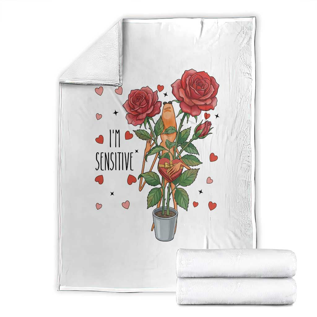 Marcus The Worm Valentine Meme Throw Blanket I Am Senstive - Wonder Print Shop