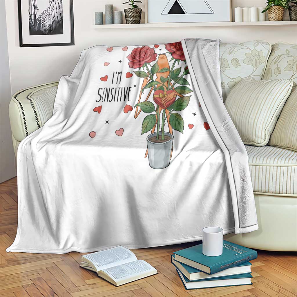 Marcus The Worm Valentine Meme Throw Blanket I Am Senstive - Wonder Print Shop