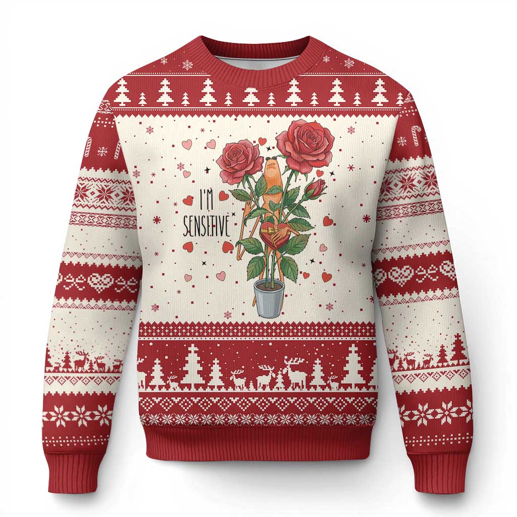 Marcus The Worm Valentine Meme Ugly Christmas Sweater I Am Senstive - Wonder Print Shop
