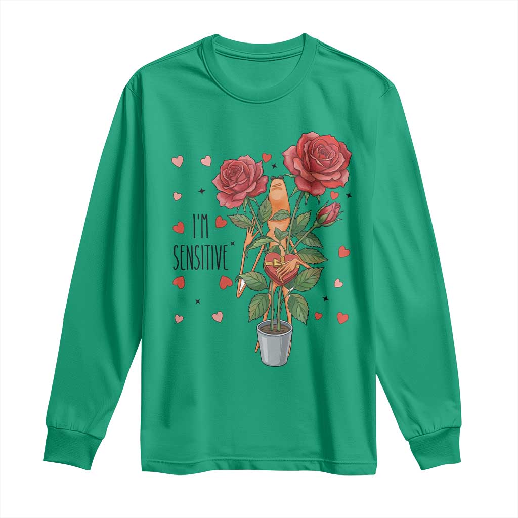 Marcus The Worm Valentine Meme Long Sleeve Shirt I Am Senstive - Wonder Print Shop