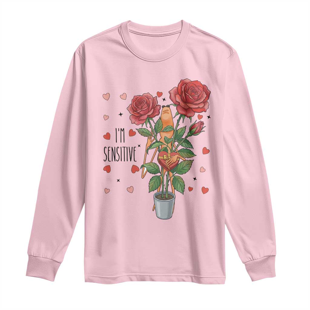 Marcus The Worm Valentine Meme Long Sleeve Shirt I Am Senstive - Wonder Print Shop