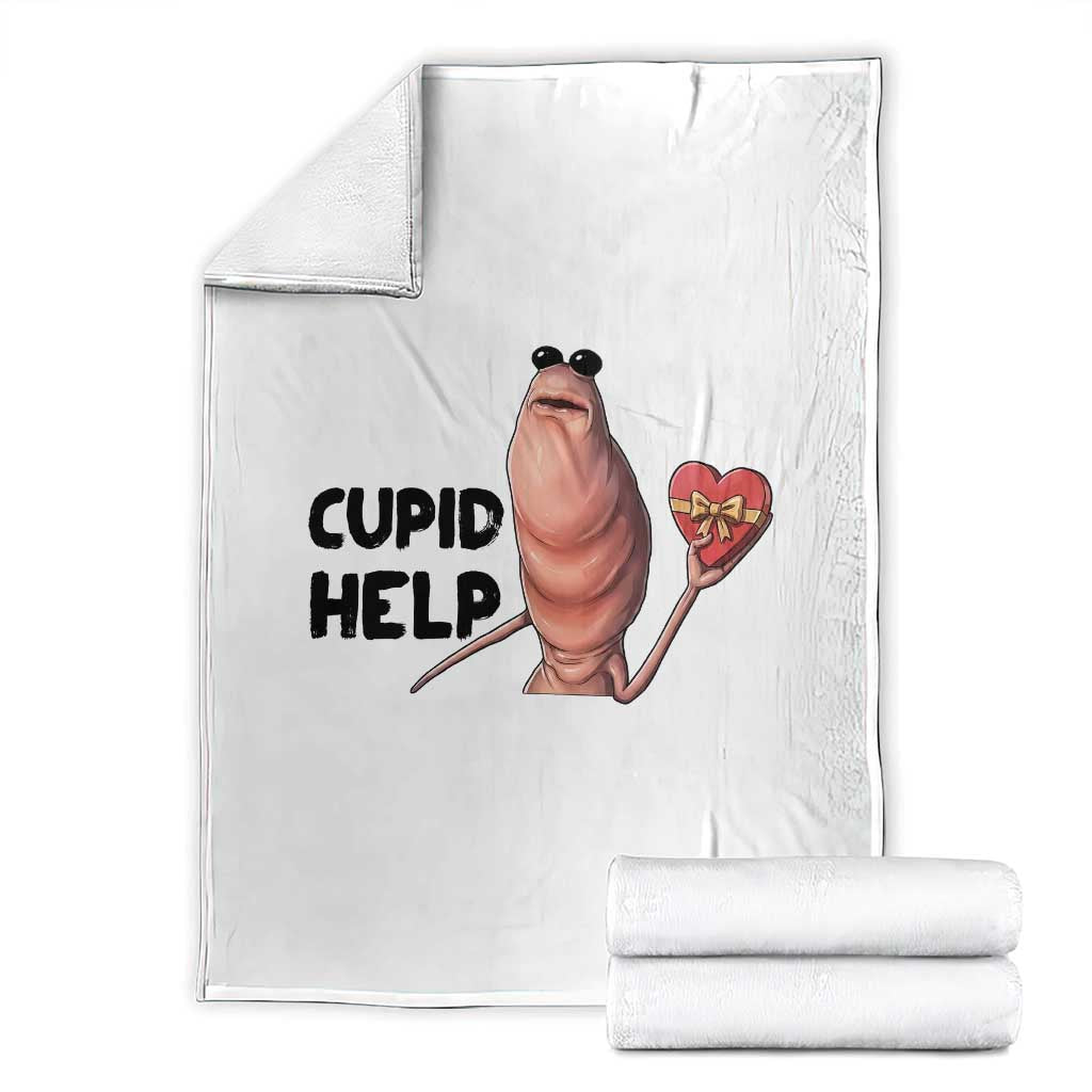 Marcus The Worm Valentine Meme Throw Blanket Cupid Help - Wonder Print Shop