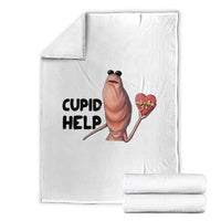 Marcus The Worm Valentine Meme Throw Blanket Cupid Help - Wonder Print Shop