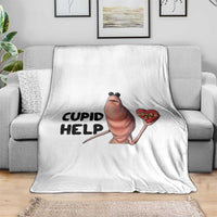 Marcus The Worm Valentine Meme Throw Blanket Cupid Help - Wonder Print Shop