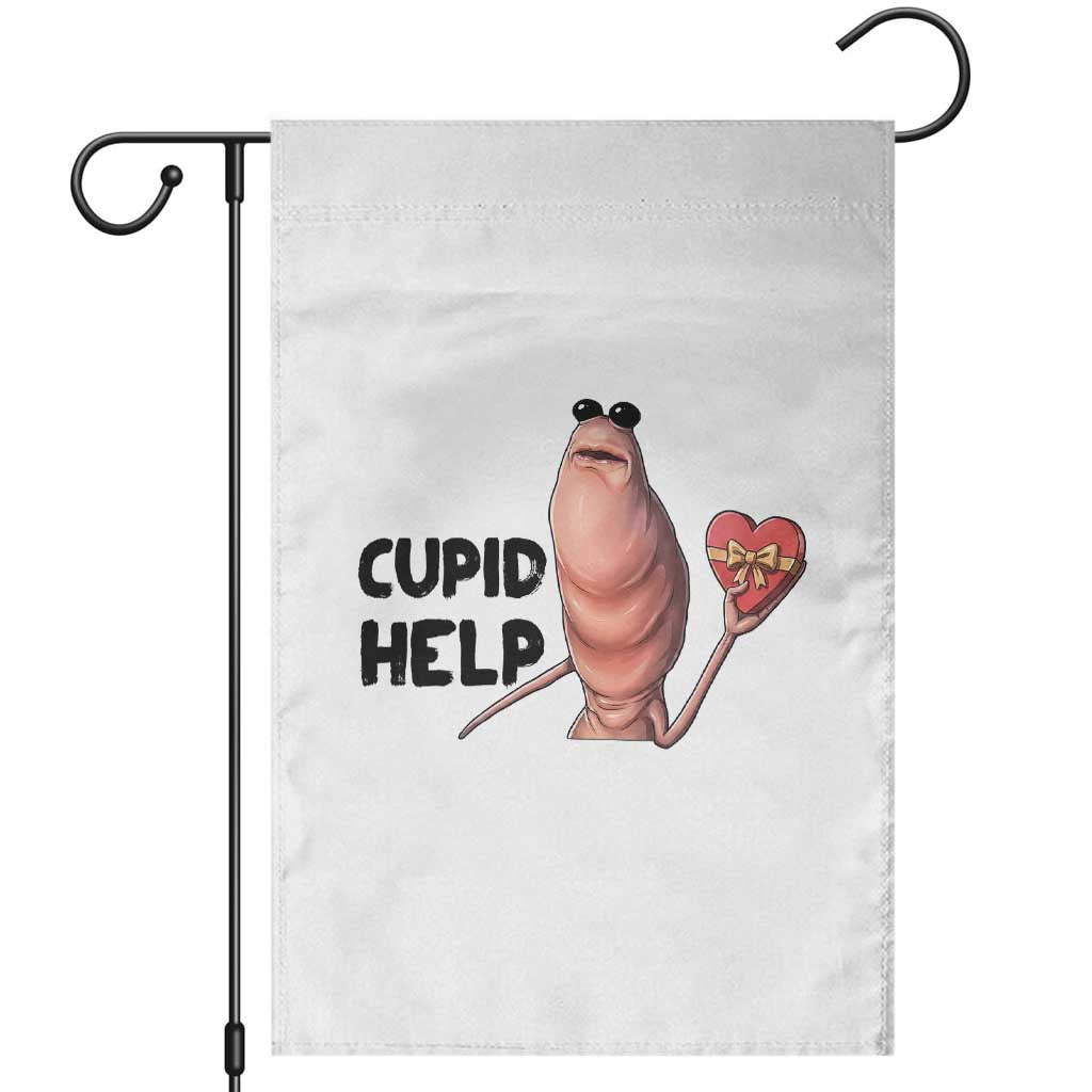 Marcus The Worm Valentine Meme Garden Flag Cupid Help - Wonder Print Shop