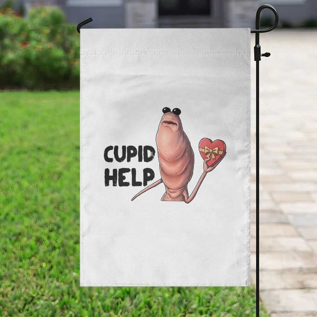 Marcus The Worm Valentine Meme Garden Flag Cupid Help - Wonder Print Shop