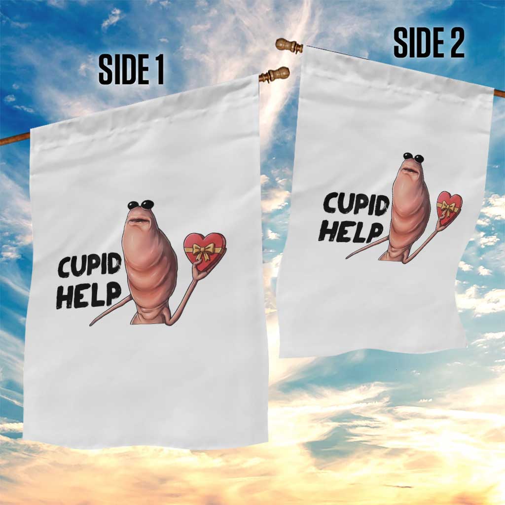 Marcus The Worm Valentine Meme Garden Flag Cupid Help - Wonder Print Shop