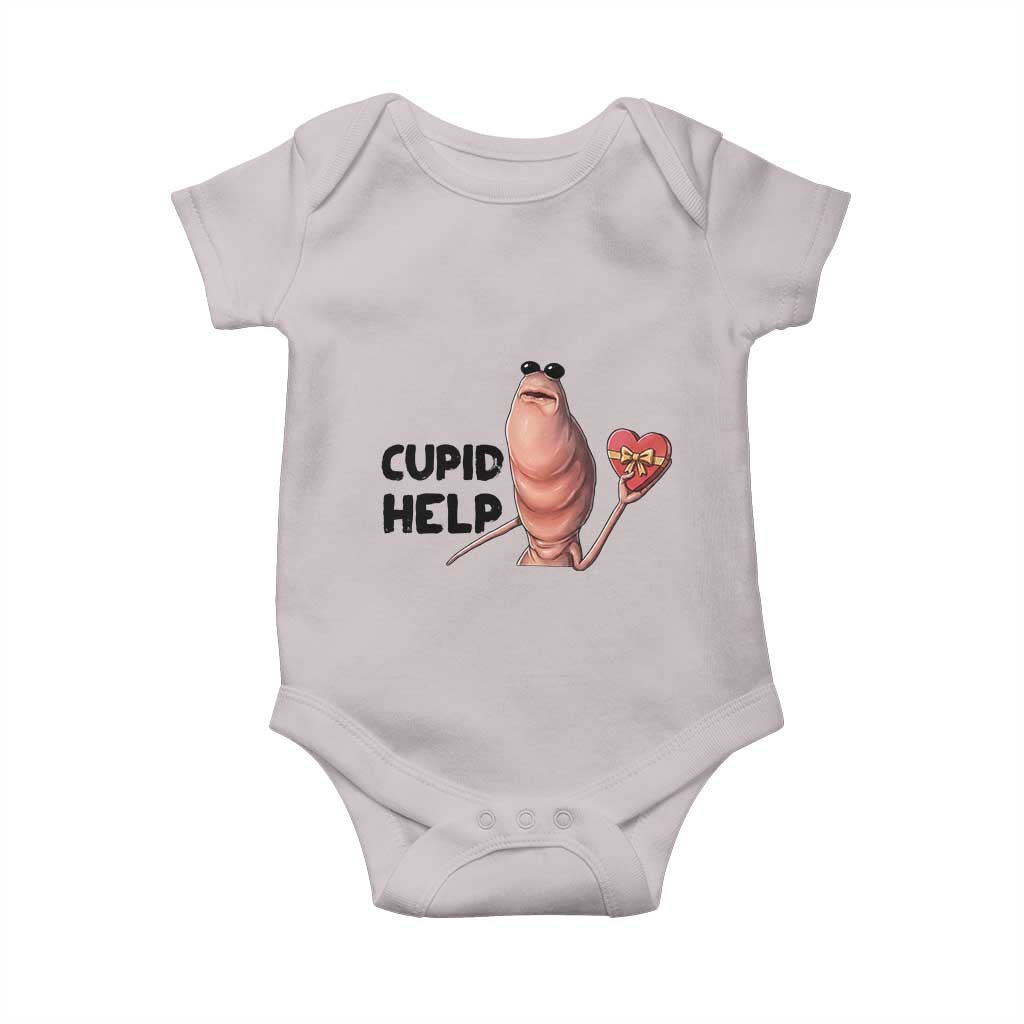 Marcus The Worm Valentine Meme Baby Onesie Cupid Help - Wonder Print Shop
