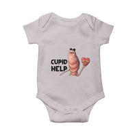 Marcus The Worm Valentine Meme Baby Onesie Cupid Help - Wonder Print Shop