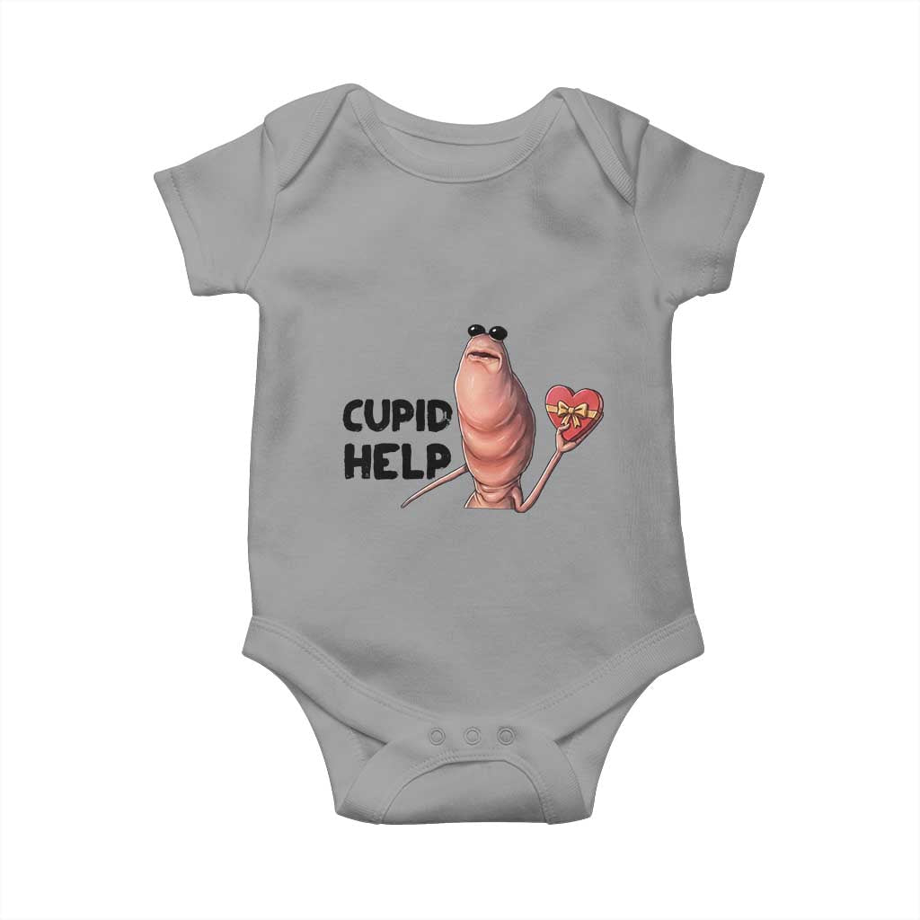Marcus The Worm Valentine Meme Baby Onesie Cupid Help - Wonder Print Shop