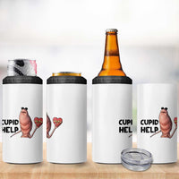 Marcus The Worm Valentine Meme 4 in 1 Can Cooler Tumbler Cupid Help - Wonder Print Shop