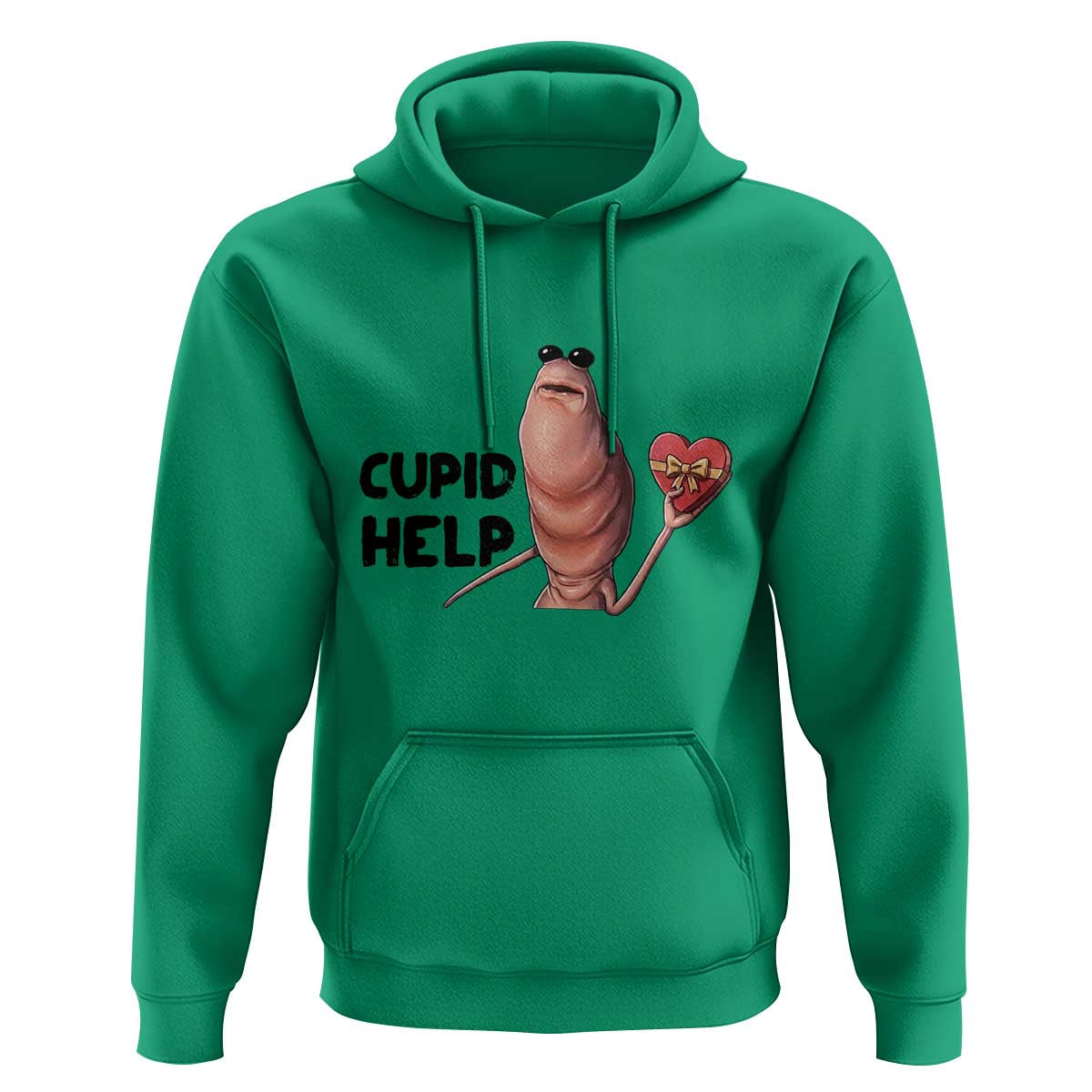 Marcus The Worm Valentine Meme Hoodie Cupid Help - Wonder Print Shop