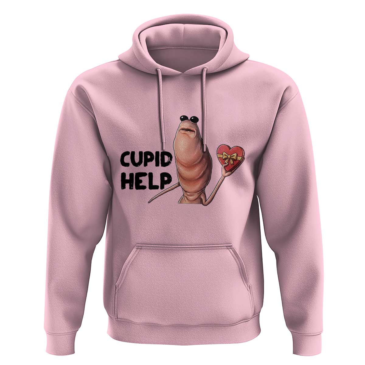 Marcus The Worm Valentine Meme Hoodie Cupid Help - Wonder Print Shop