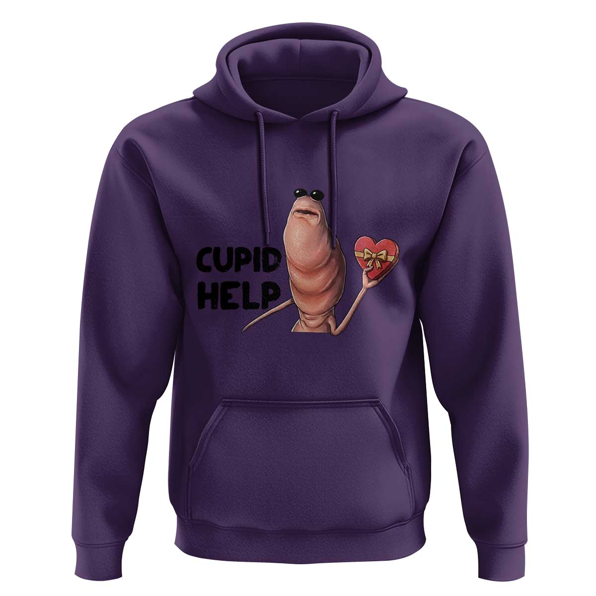 Marcus The Worm Valentine Meme Hoodie Cupid Help - Wonder Print Shop