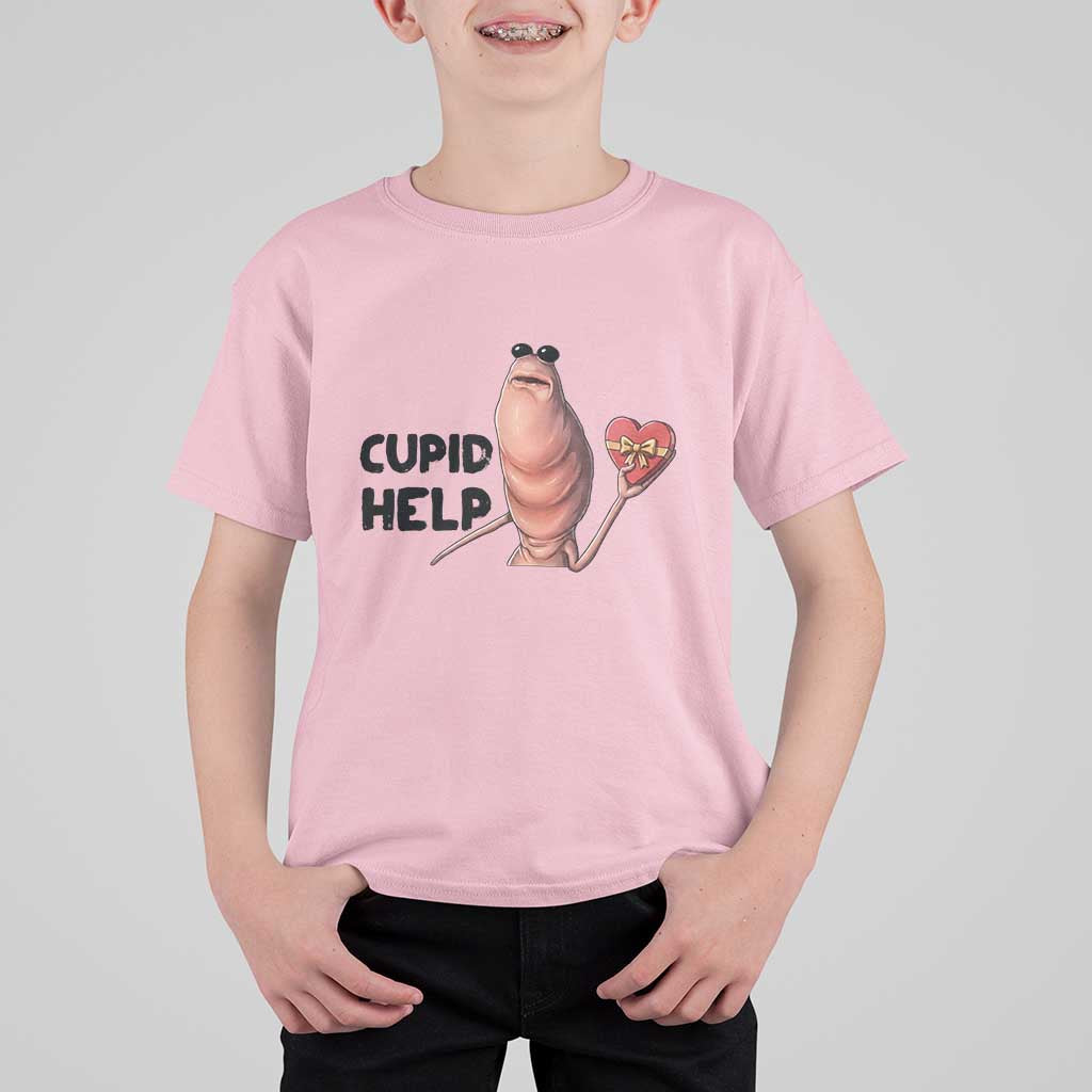 Marcus The Worm Valentine Meme T Shirt For Kid Cupid Help - Wonder Print Shop