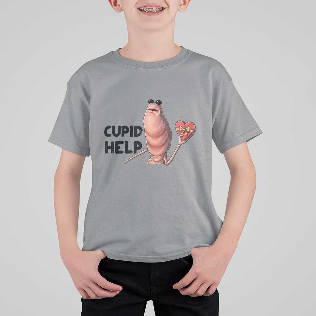Marcus The Worm Valentine Meme T Shirt For Kid Cupid Help - Wonder Print Shop