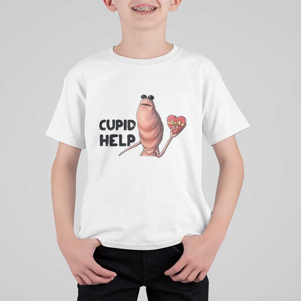 Marcus The Worm Valentine Meme T Shirt For Kid Cupid Help - Wonder Print Shop
