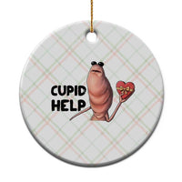 Marcus The Worm Valentine Meme Ceramic Ornament Cupid Help - Wonder Print Shop