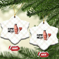 Marcus The Worm Valentine Meme Ceramic Ornament Cupid Help - Wonder Print Shop