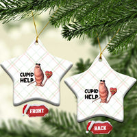 Marcus The Worm Valentine Meme Ceramic Ornament Cupid Help - Wonder Print Shop