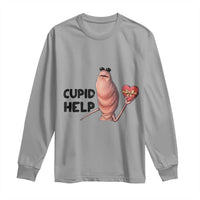 Marcus The Worm Valentine Meme Long Sleeve Shirt Cupid Help - Wonder Print Shop