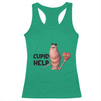 Marcus The Worm Valentine Meme Racerback Tank Top Cupid Help - Wonder Print Shop