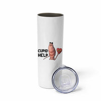 Marcus The Worm Valentine Meme Skinny Tumbler Cupid Help - Wonder Print Shop