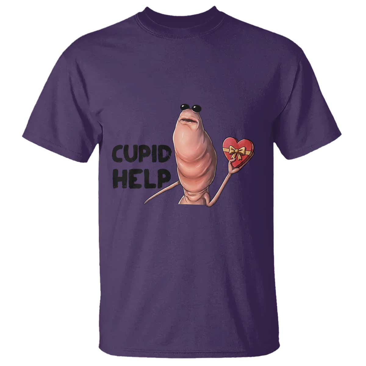 Marcus The Worm Valentine Meme T Shirt Cupid Help - Wonder Print Shop
