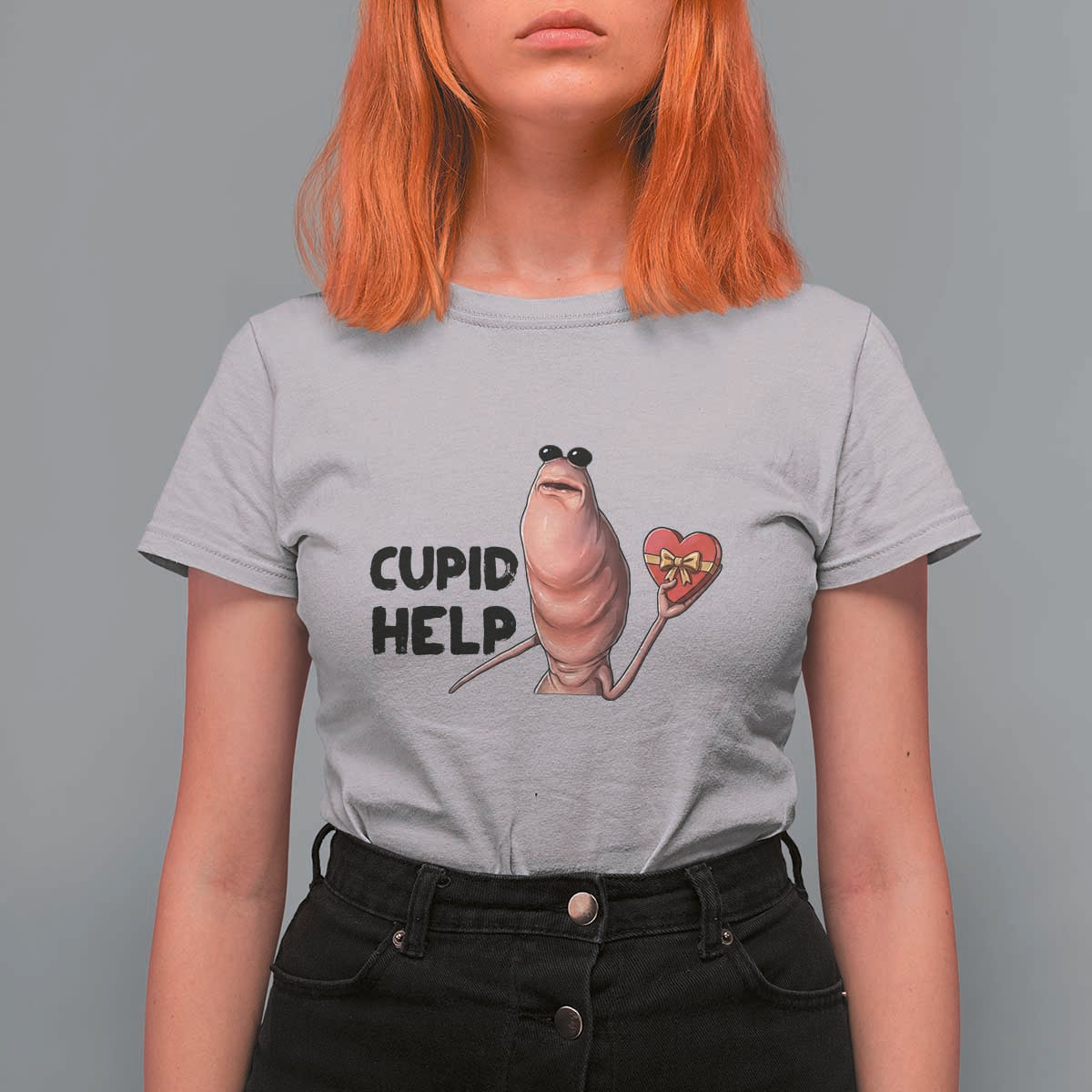 Marcus The Worm Valentine Meme T Shirt For Women Cupid Help - Wonder Print Shop