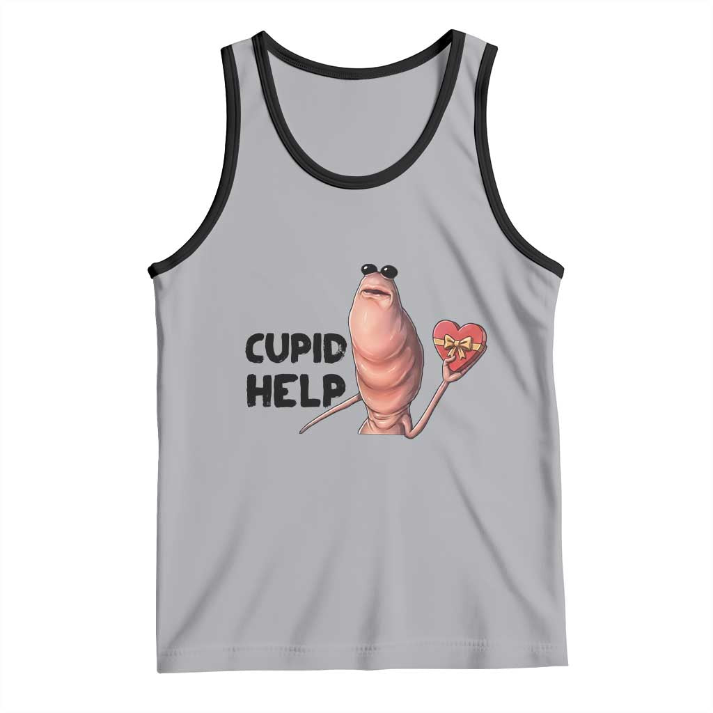 Marcus The Worm Valentine Meme Tank Top Cupid Help - Wonder Print Shop