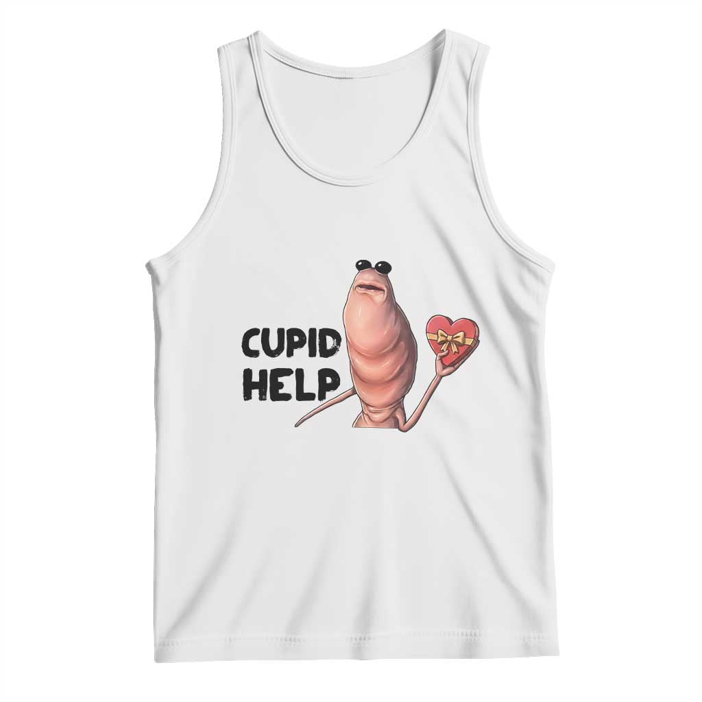 Marcus The Worm Valentine Meme Tank Top Cupid Help - Wonder Print Shop