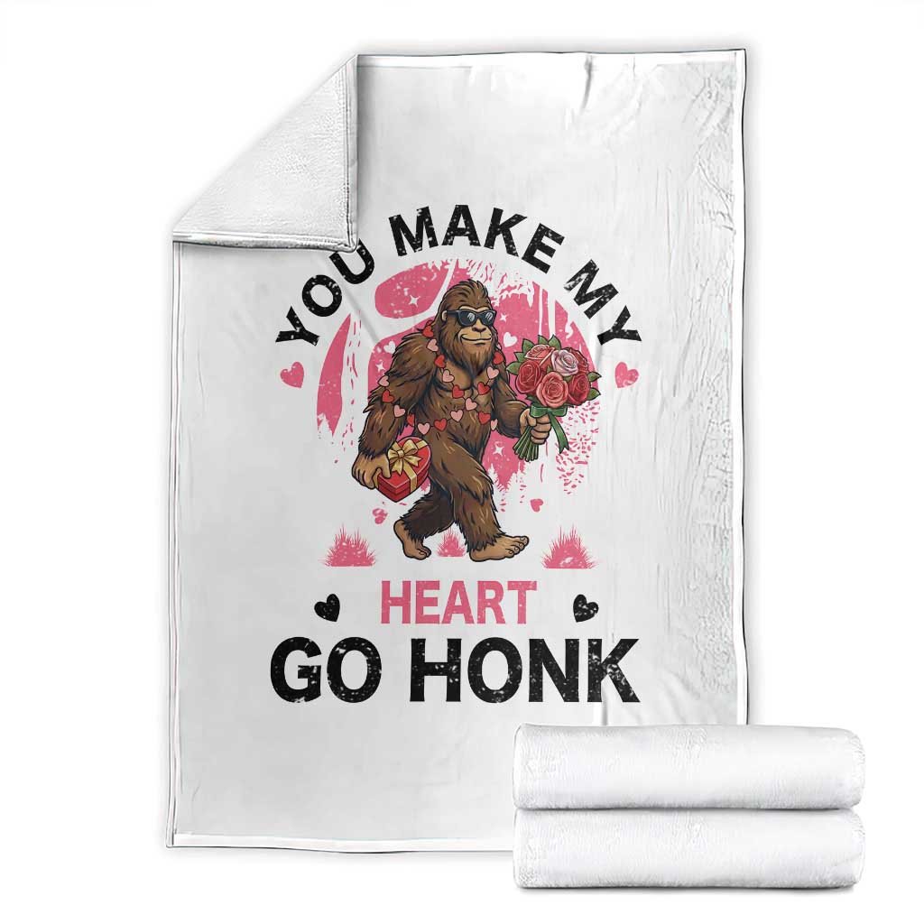 You Make My Heart Go Honk Throw Blanket Funny Bigfoot Valentine Meme - Wonder Print Shop