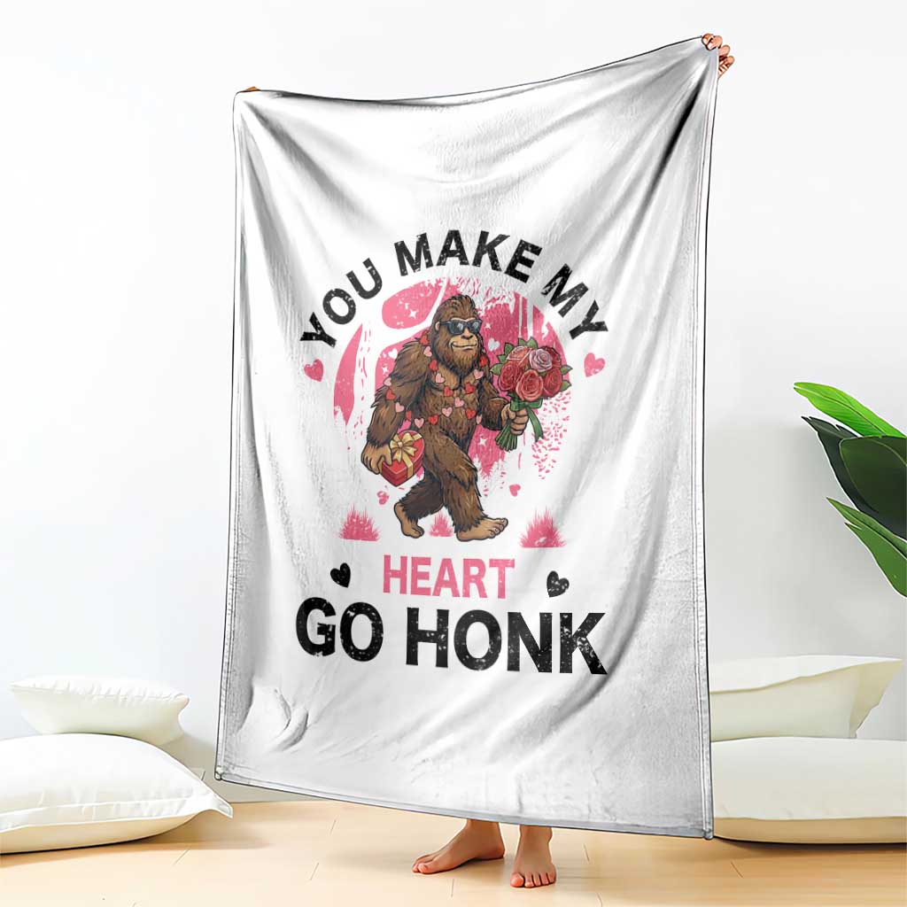 You Make My Heart Go Honk Throw Blanket Funny Bigfoot Valentine Meme - Wonder Print Shop