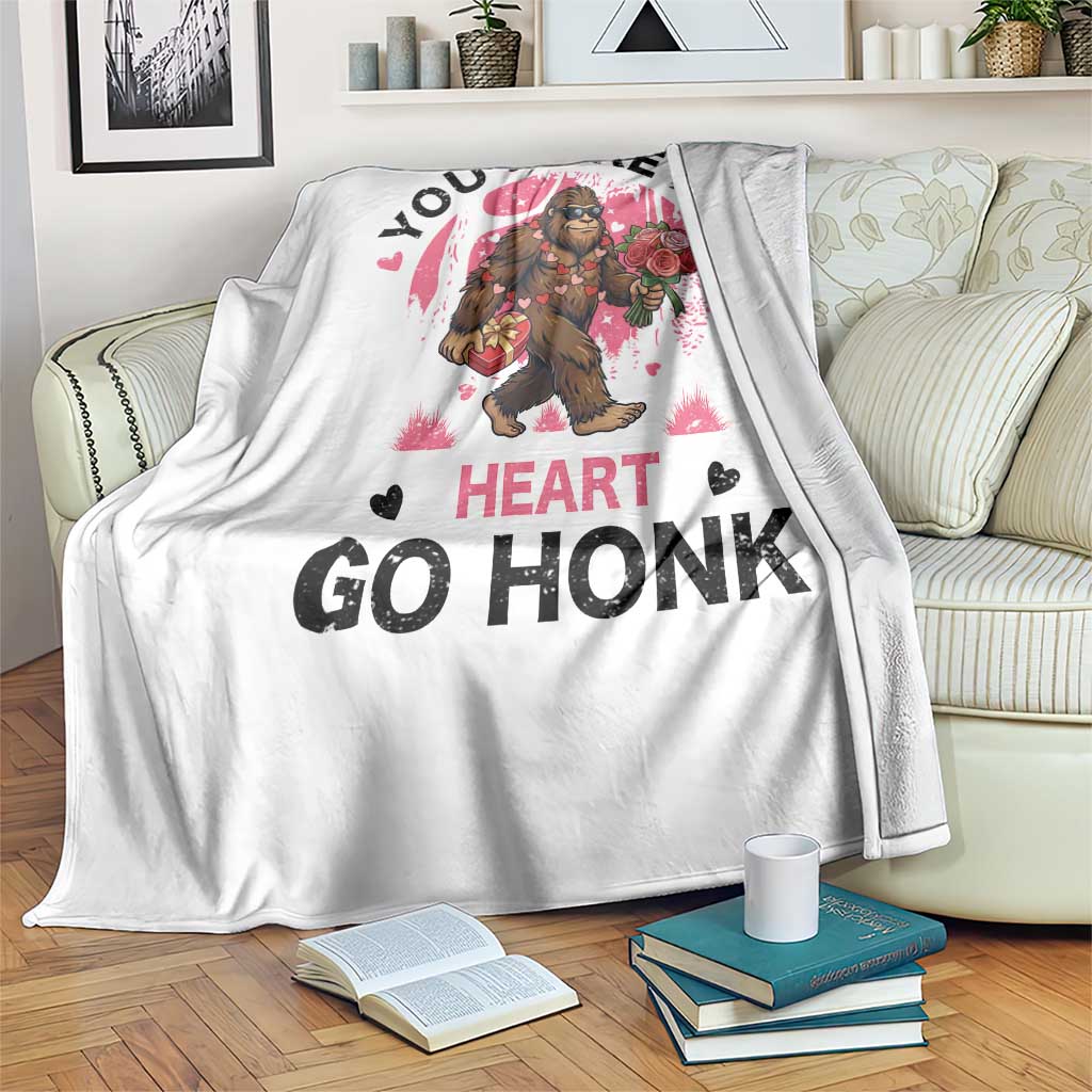 You Make My Heart Go Honk Throw Blanket Funny Bigfoot Valentine Meme - Wonder Print Shop