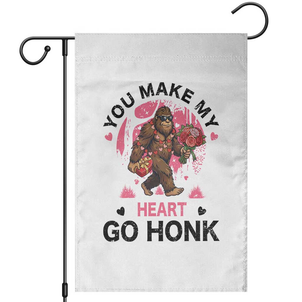 You Make My Heart Go Honk Garden Flag Funny Bigfoot Valentine Meme - Wonder Print Shop
