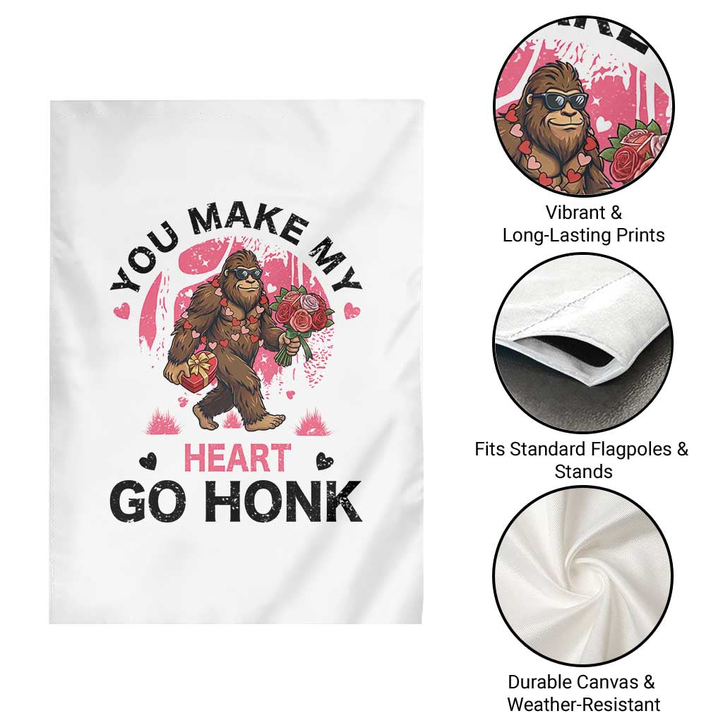 You Make My Heart Go Honk Garden Flag Funny Bigfoot Valentine Meme - Wonder Print Shop