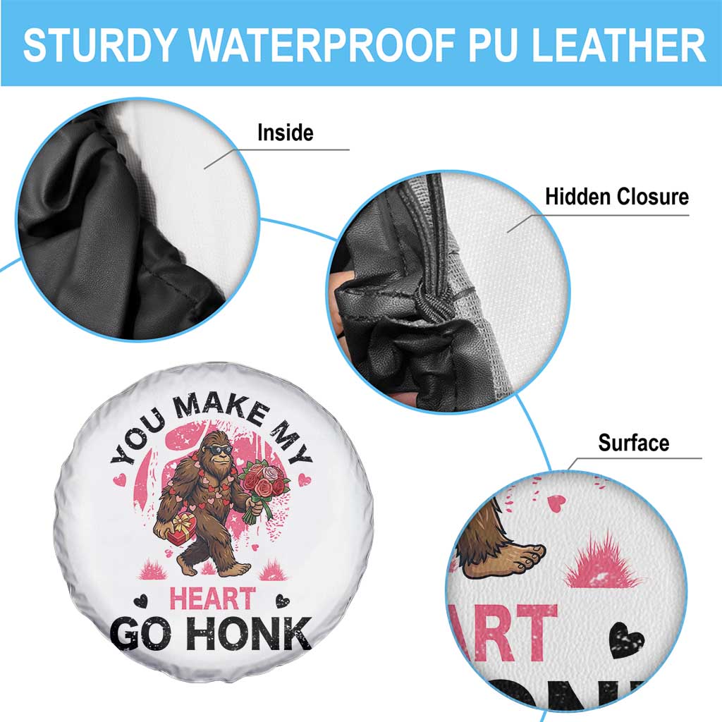 You Make My Heart Go Honk Spare Tire Cover Funny Bigfoot Valentine Meme - Wonder Print Shop
