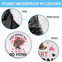 You Make My Heart Go Honk Spare Tire Cover Funny Bigfoot Valentine Meme - Wonder Print Shop