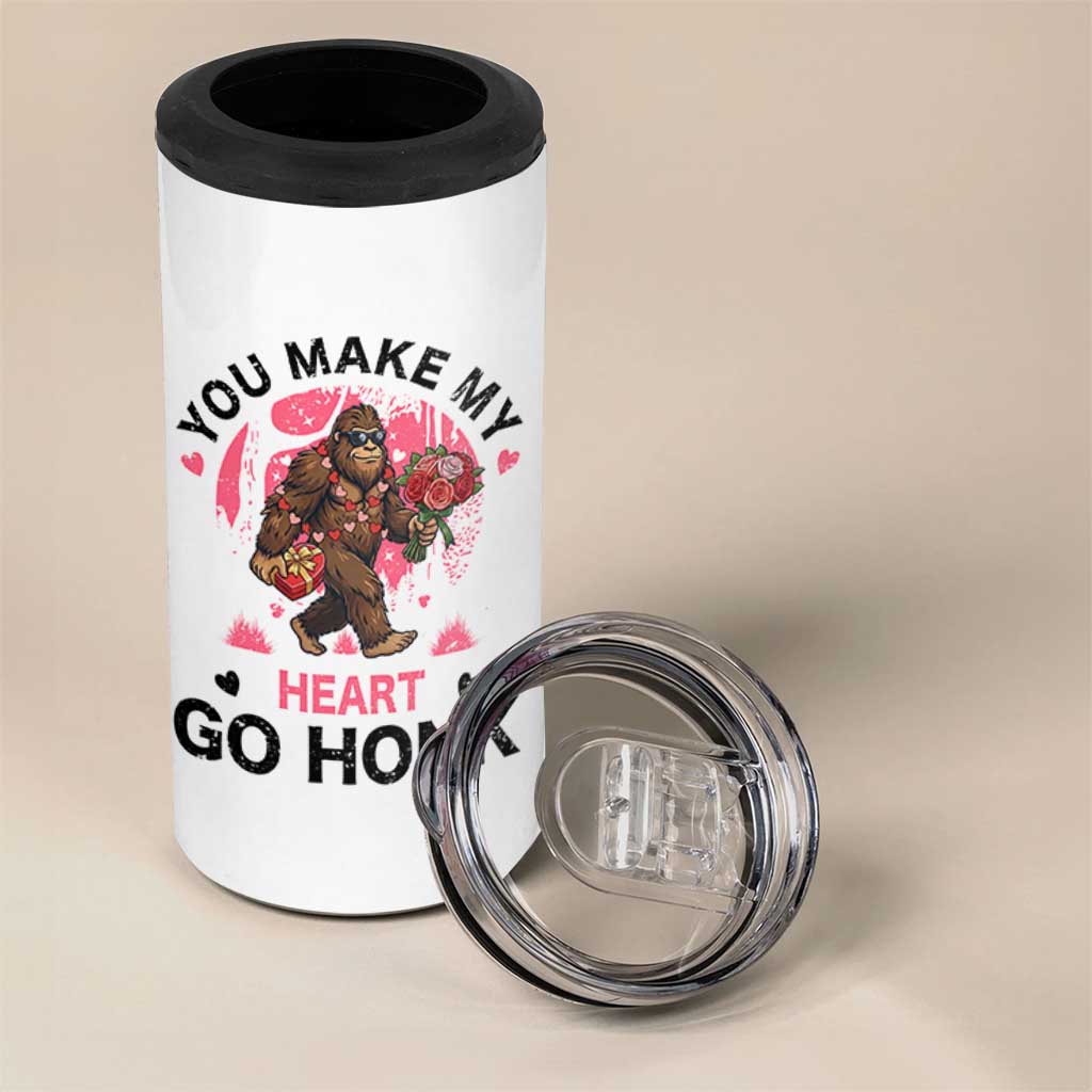 You Make My Heart Go Honk 4 in 1 Can Cooler Tumbler Funny Bigfoot Valentine Meme - Wonder Print Shop