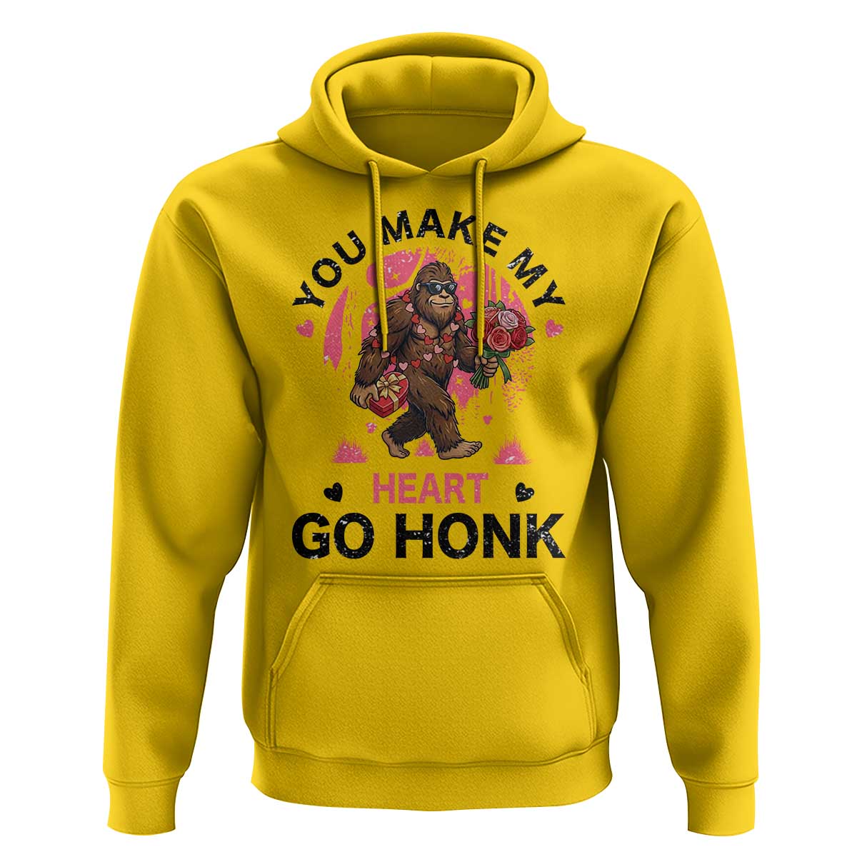 You Make My Heart Go Honk Hoodie Funny Bigfoot Valentine Meme - Wonder Print Shop