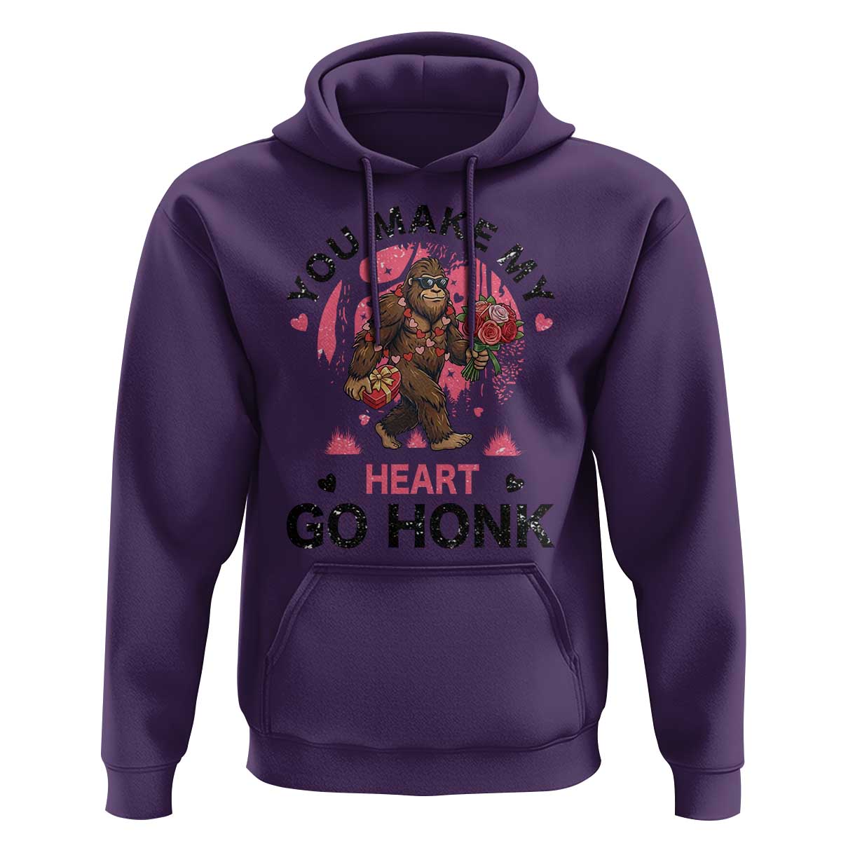You Make My Heart Go Honk Hoodie Funny Bigfoot Valentine Meme - Wonder Print Shop