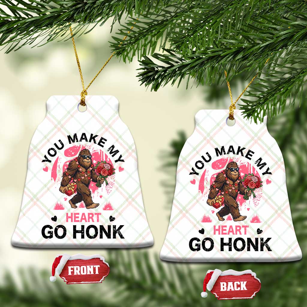 You Make My Heart Go Honk Ceramic Ornament Funny Bigfoot Valentine Meme - Wonder Print Shop