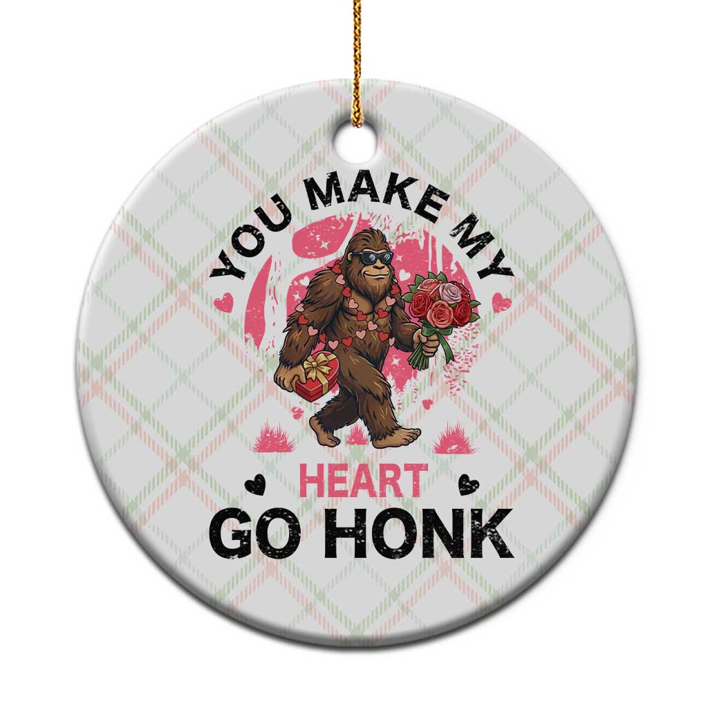 You Make My Heart Go Honk Ceramic Ornament Funny Bigfoot Valentine Meme - Wonder Print Shop